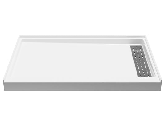 ANZZI 32 W x 48-in L Right Glossy White Single Threshold Rectangle Shower Pan Base with 2.12 H Threshold