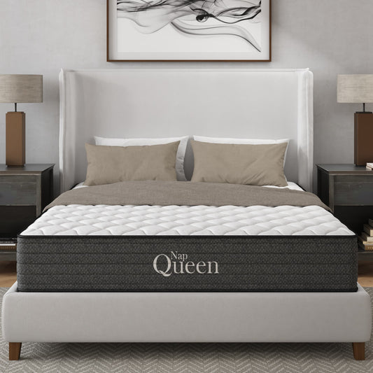 Lycvki 10-in Medium Queen Hybrid Memory Foam/Coil Blend Mattress in a Box