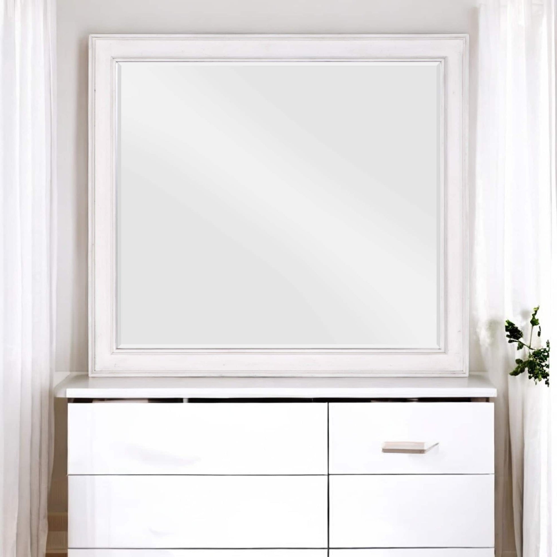 LOVMOR Katia Weathered White Finish Mirror