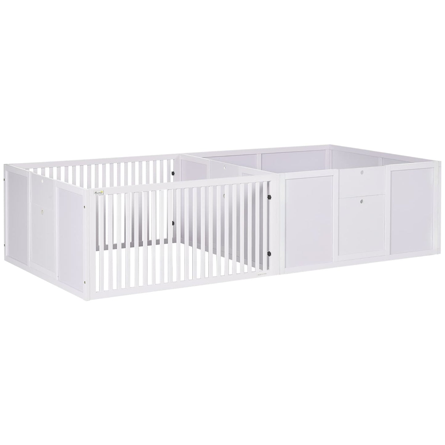 GZMR 19.75-in x 39.25-in White Wood Indoor Playpen