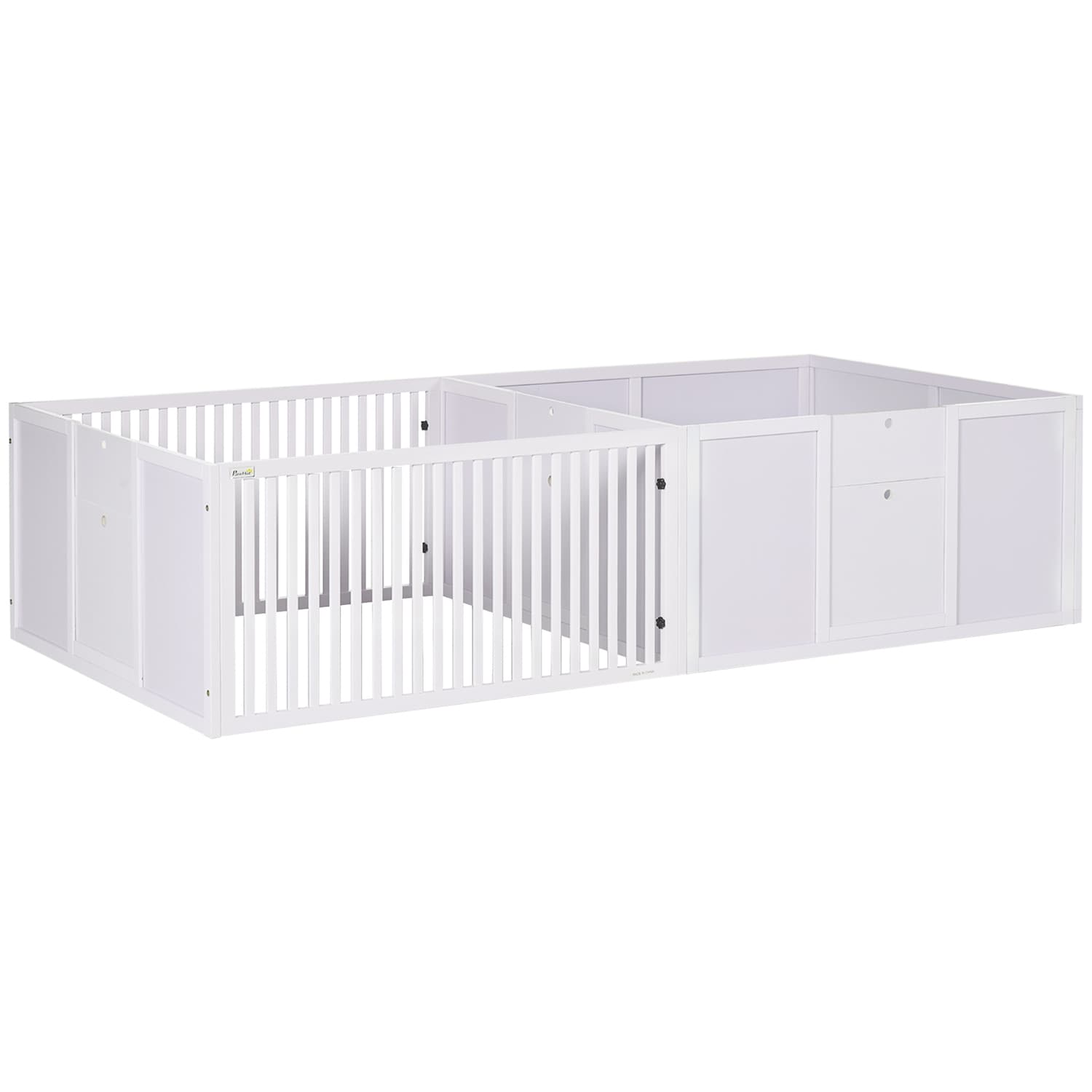 GZMR 19.75-in x 39.25-in White Wood Indoor Playpen