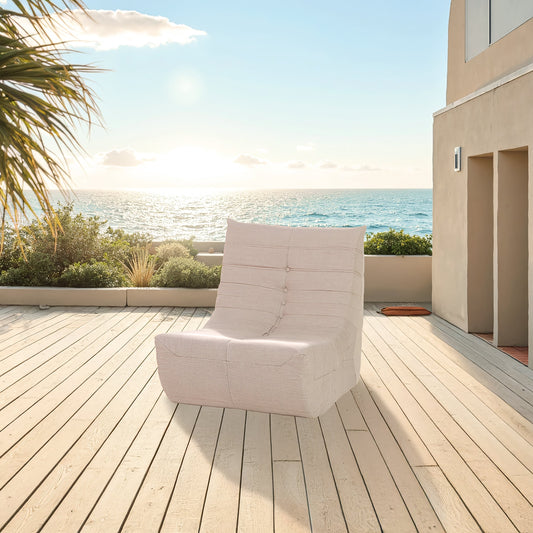 Deko Living Compressed Foam Chair Outdoor Sectional with Brown