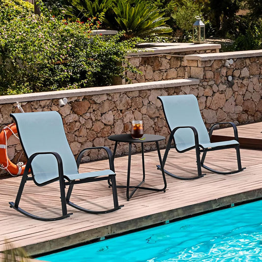 Mondawe 3 -Piece Patio Conversation Set with Blue polyester