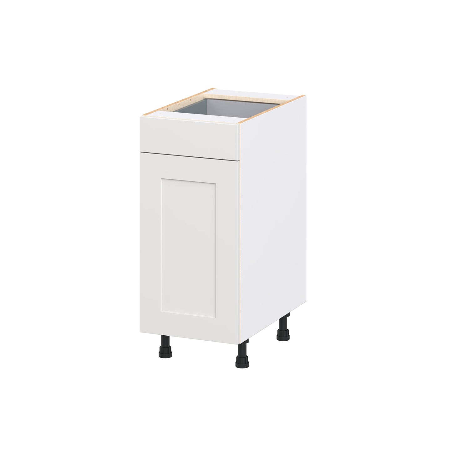 Hugo&Borg Jolie 15-in W x 34.5-in H x 24.5-in D Warm White Pull-out Cabinet Base Fully Assembled Cabinet Recessed Panel Shaker