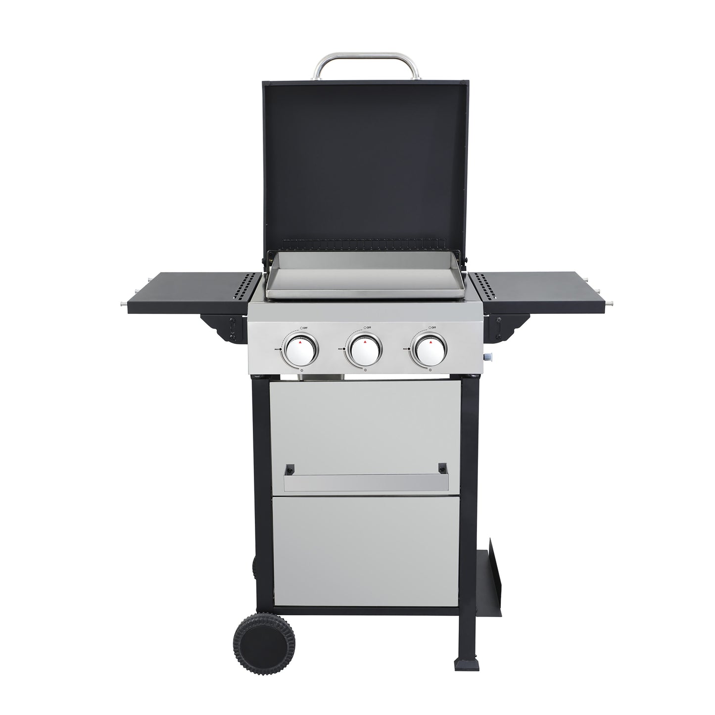 JJJ 3-Burner Propane Gas BBQ Grill Black And Silver 3 -Burner Liquid Propane Gas Grill