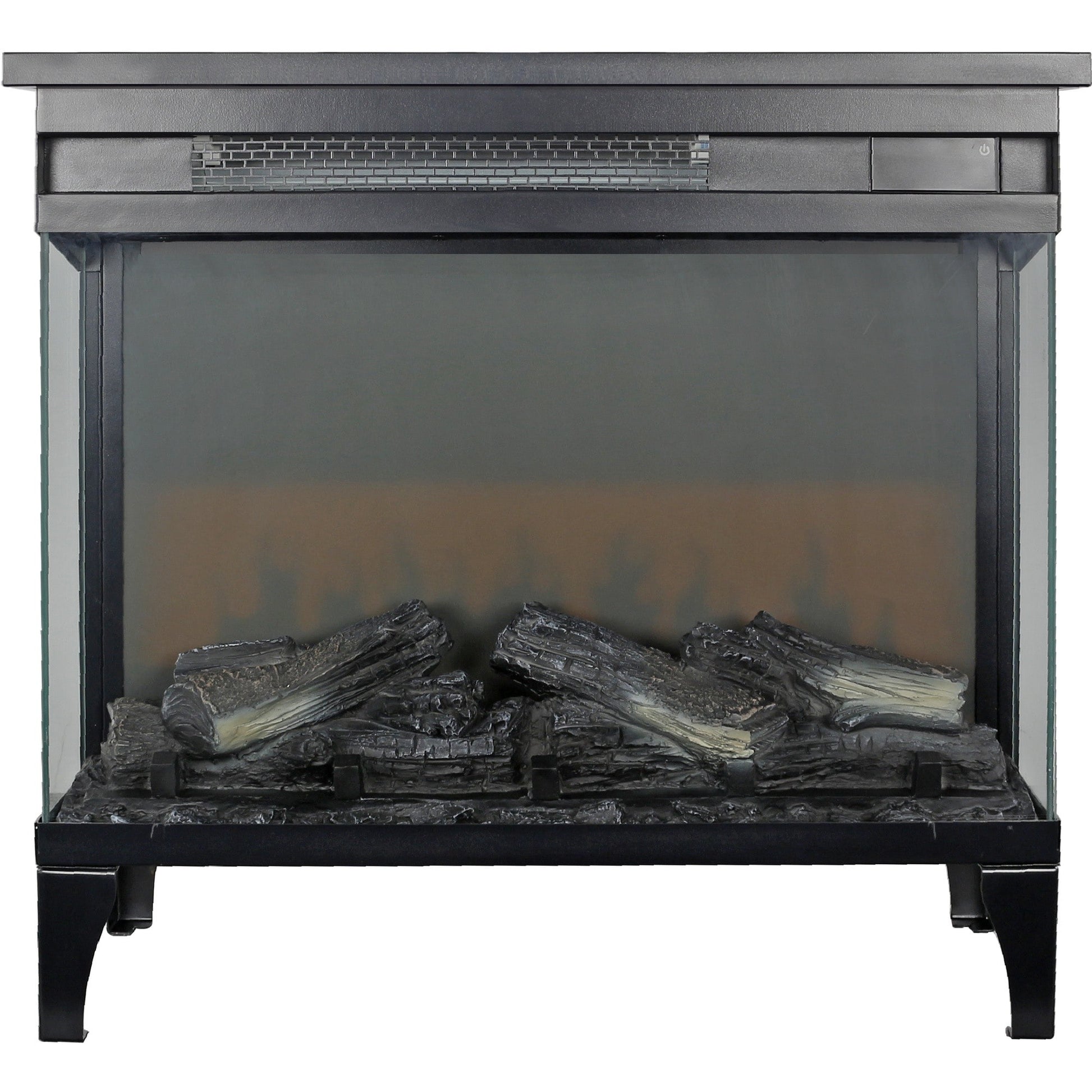 Dimakai 23.9-in W Black Free standing Infrared quartz Corner or flat wall Electric Fireplace with Remote Control Included