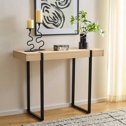 Safavieh Industrial Rectangular Composite Paper Veneer/Powder Coated 39.4-in W x 29.5-in H Console table