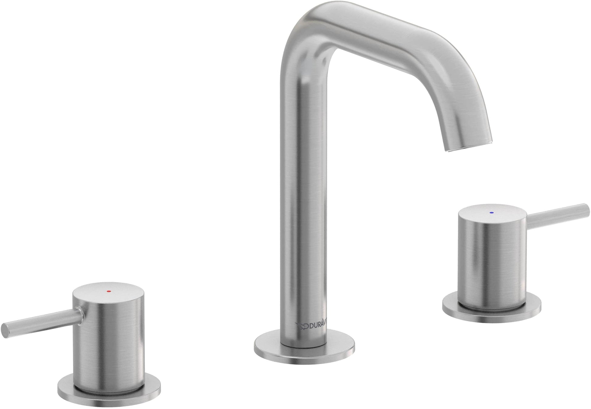 Duravit DuraCircle 8 in. Widespread Double Handle Bathroom Faucet with Drain Kit Included in Brushed Nickel