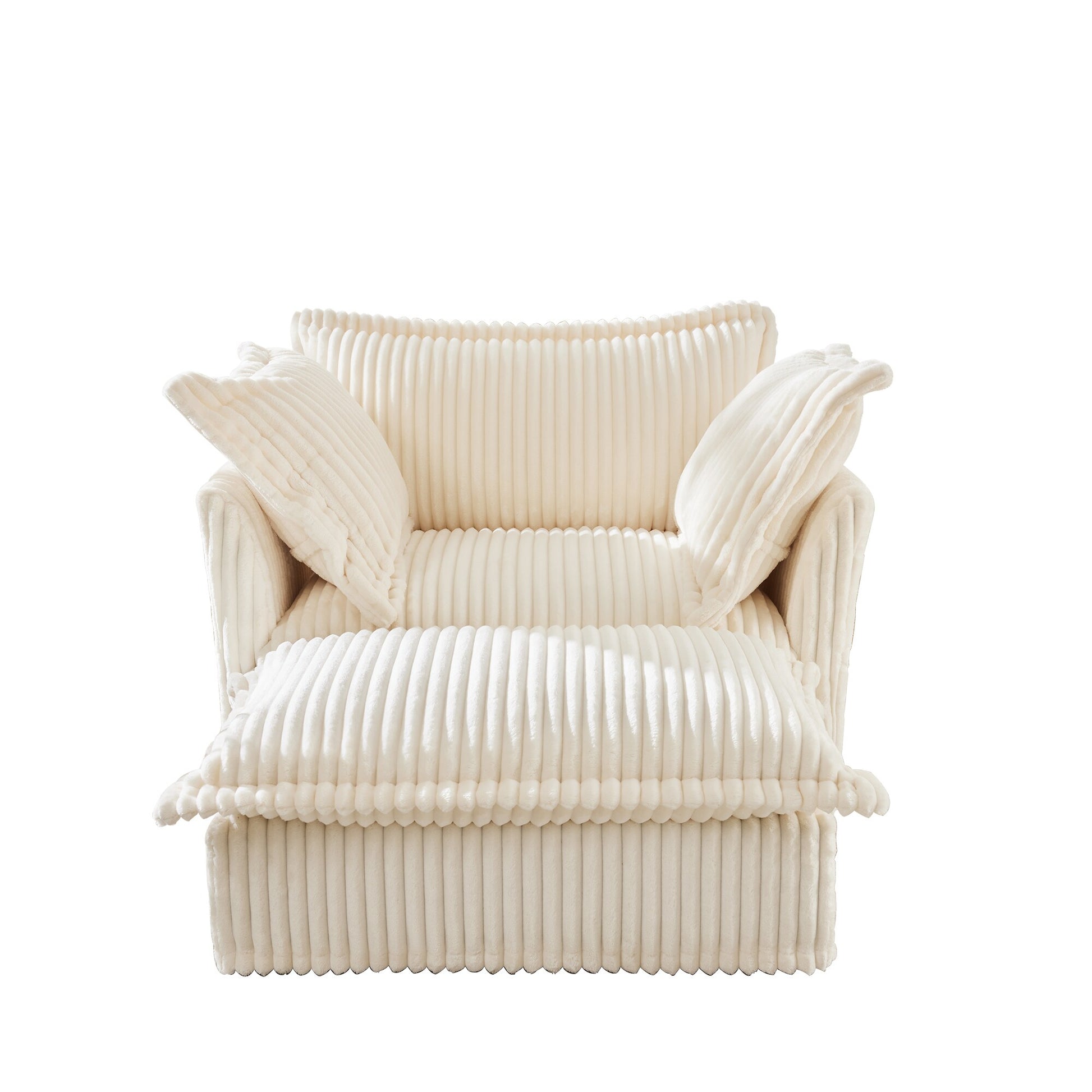 Bybafun 49-in W Modern Beige 1-seater Sofa