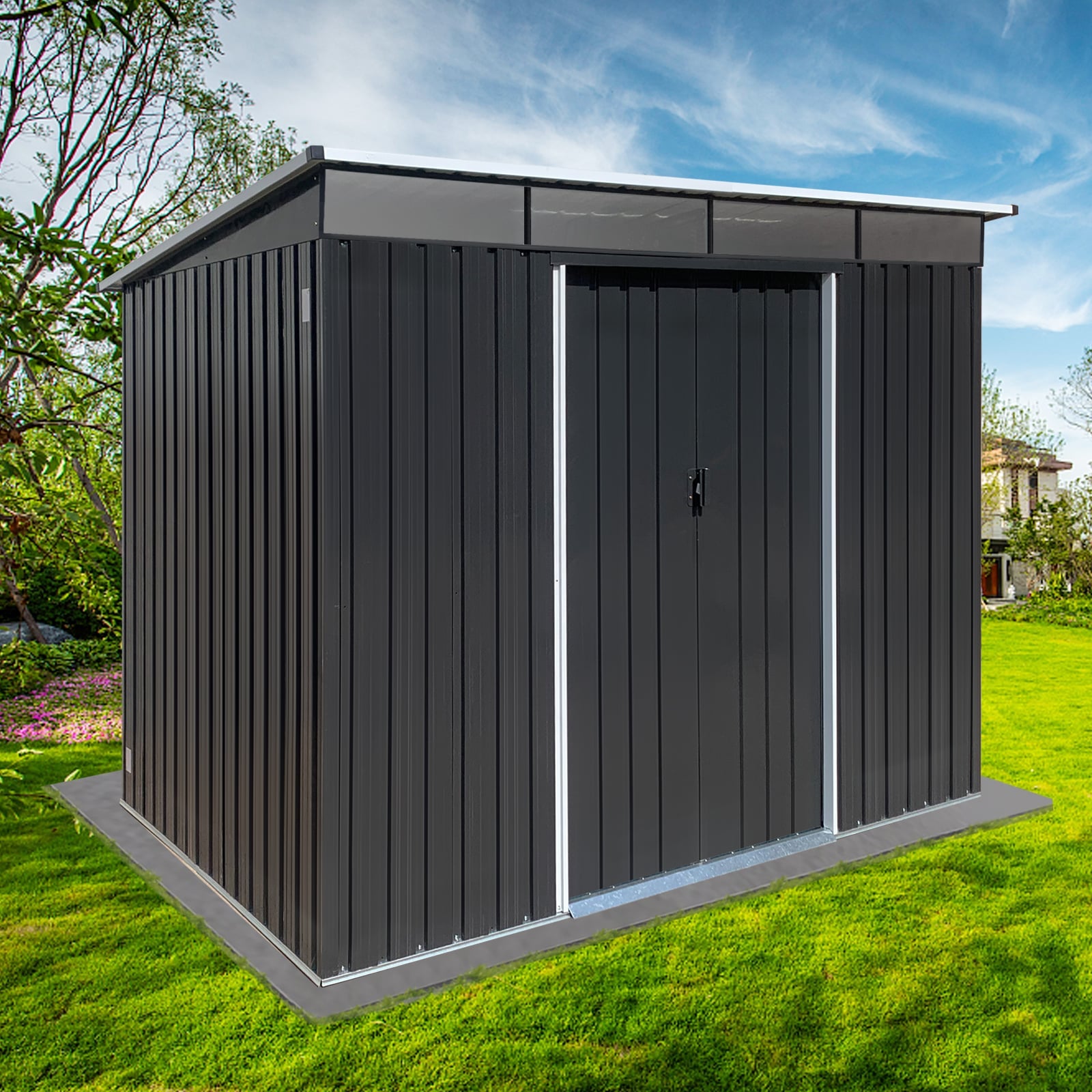 LOVMOR Metal garden sheds 6ftx8ft outdoor storage sheds Acrylic