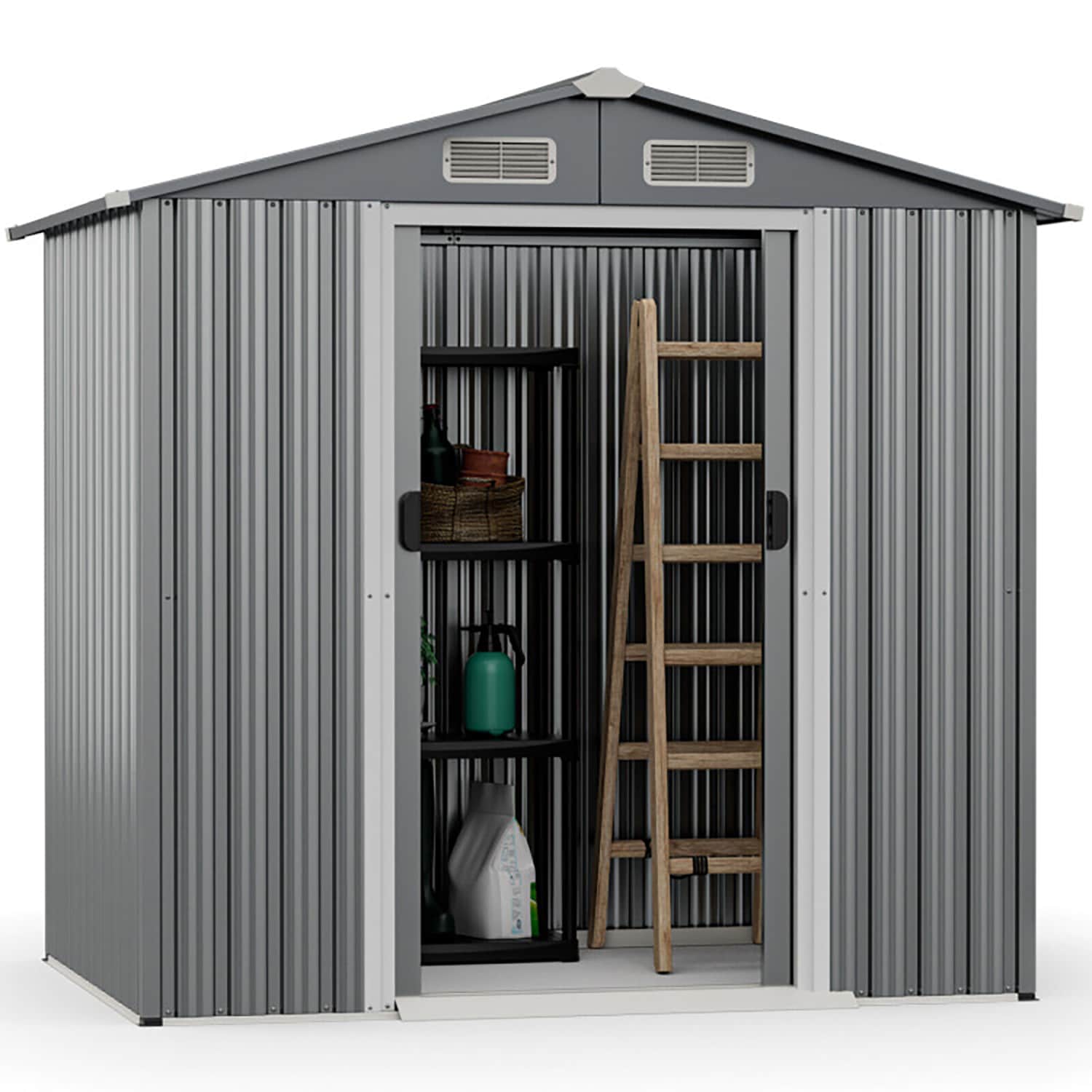 GZMR 6-ft x 4-ft Galvanized steel Metal Storage Shed