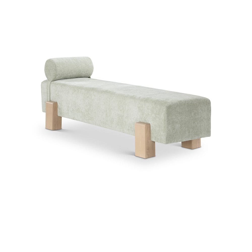 Meridian Edison Mint Green Chenille Fabric Bench
