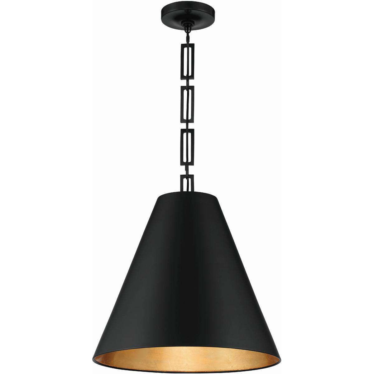 Crystorama  8687-MK-GA Alston Pendant Matte Black/Antique Gold