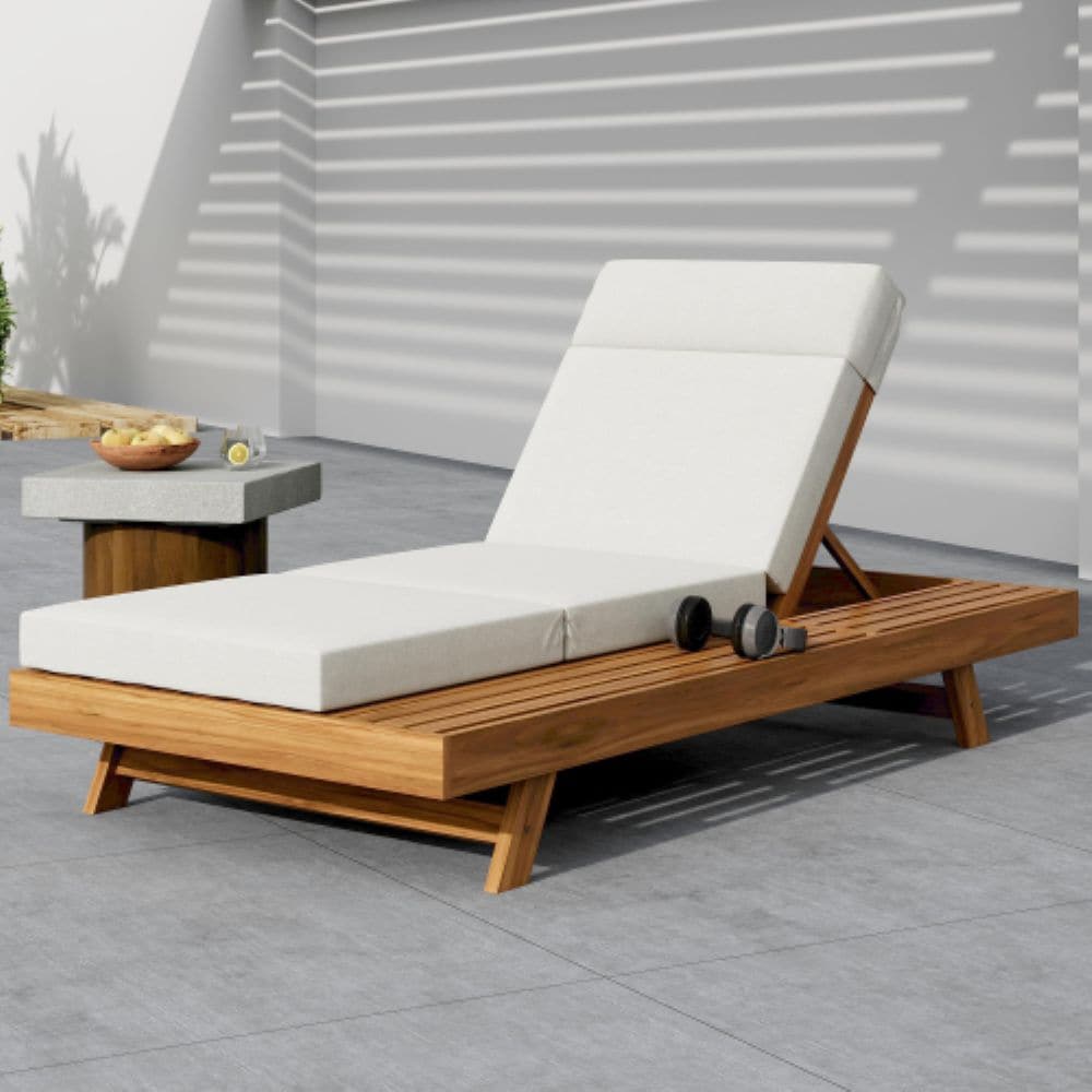 Christopher Knight Home Rowan Lounge Chair Outdoor Acacia Wood Adjustable Uncushioned Teak