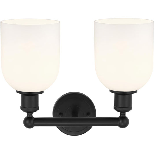 Innovations Lighting  616-2W-BK-G558-6GWH Edison Bella Bathroom Vanity Light Matte Black
