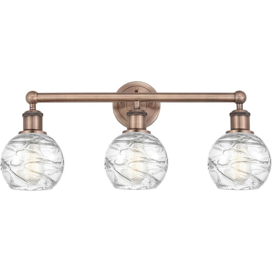Innovations Lighting  616-3W-AC-G1213-6 Athens Deco Swirl Bathroom Vanity Light Antique Copper