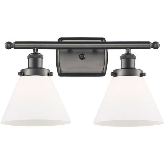 Innovations Lighting  916-2W-OB-G41-LED Ballston Large Cone Bathroom Vanity Light Oil Rubbed Bronze