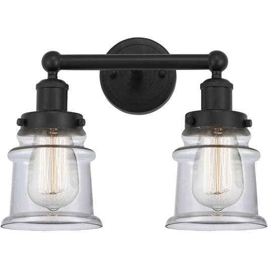 Innovations Lighting  616-2W-BK-G182S Edison Canton Bathroom Vanity Light Matte Black