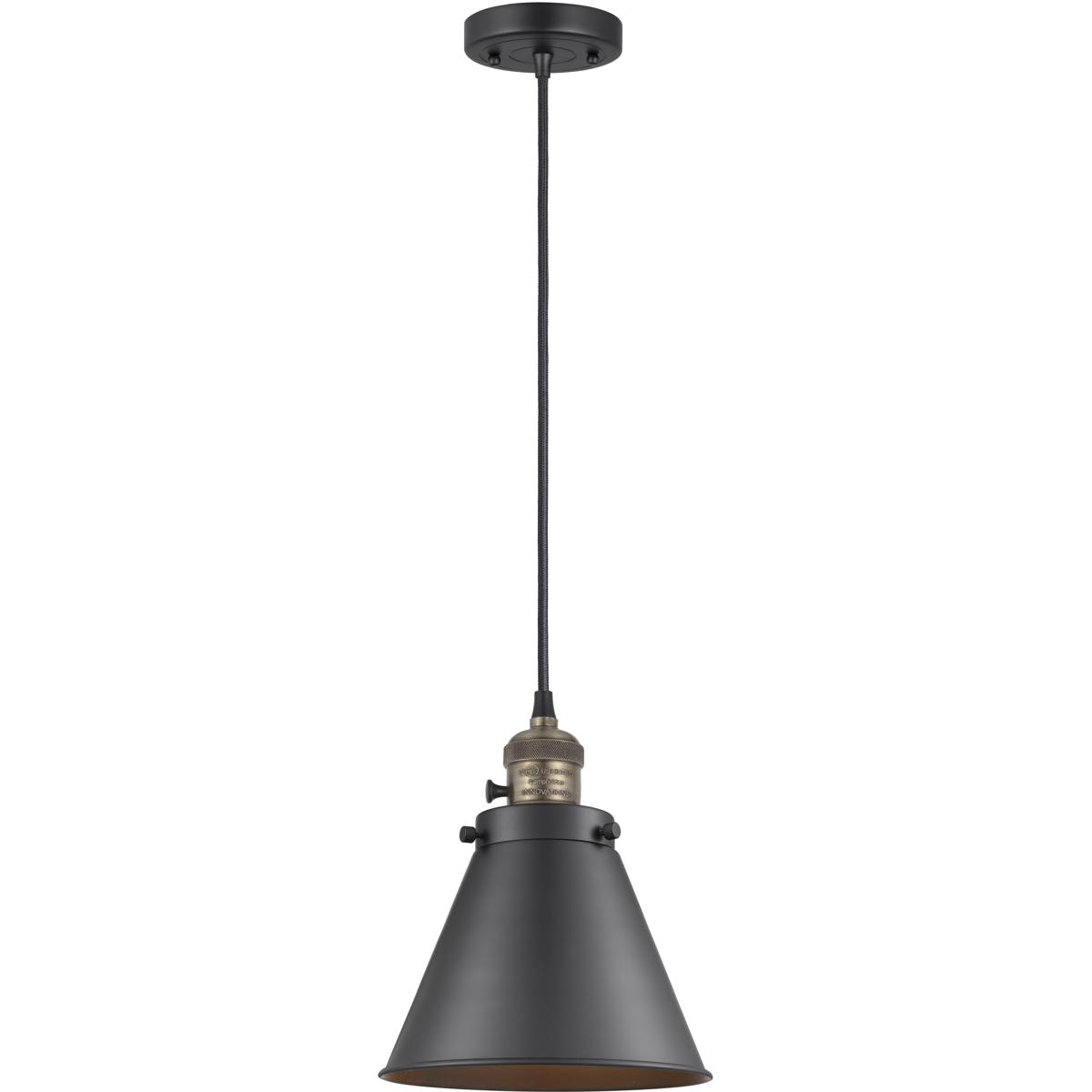Innovations Lighting  201CSW-BAB-M13-BK-LED Franklin Restoration Appalachian Mini Pendant