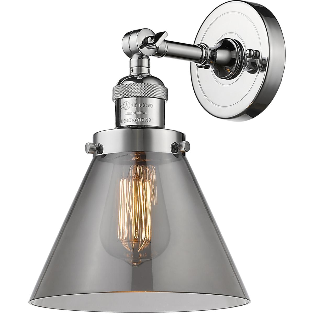 Innovations Lighting  201F-PC-G43 Franklin Restoration Large Cone Semi-Flush Mount Polished Chrome
