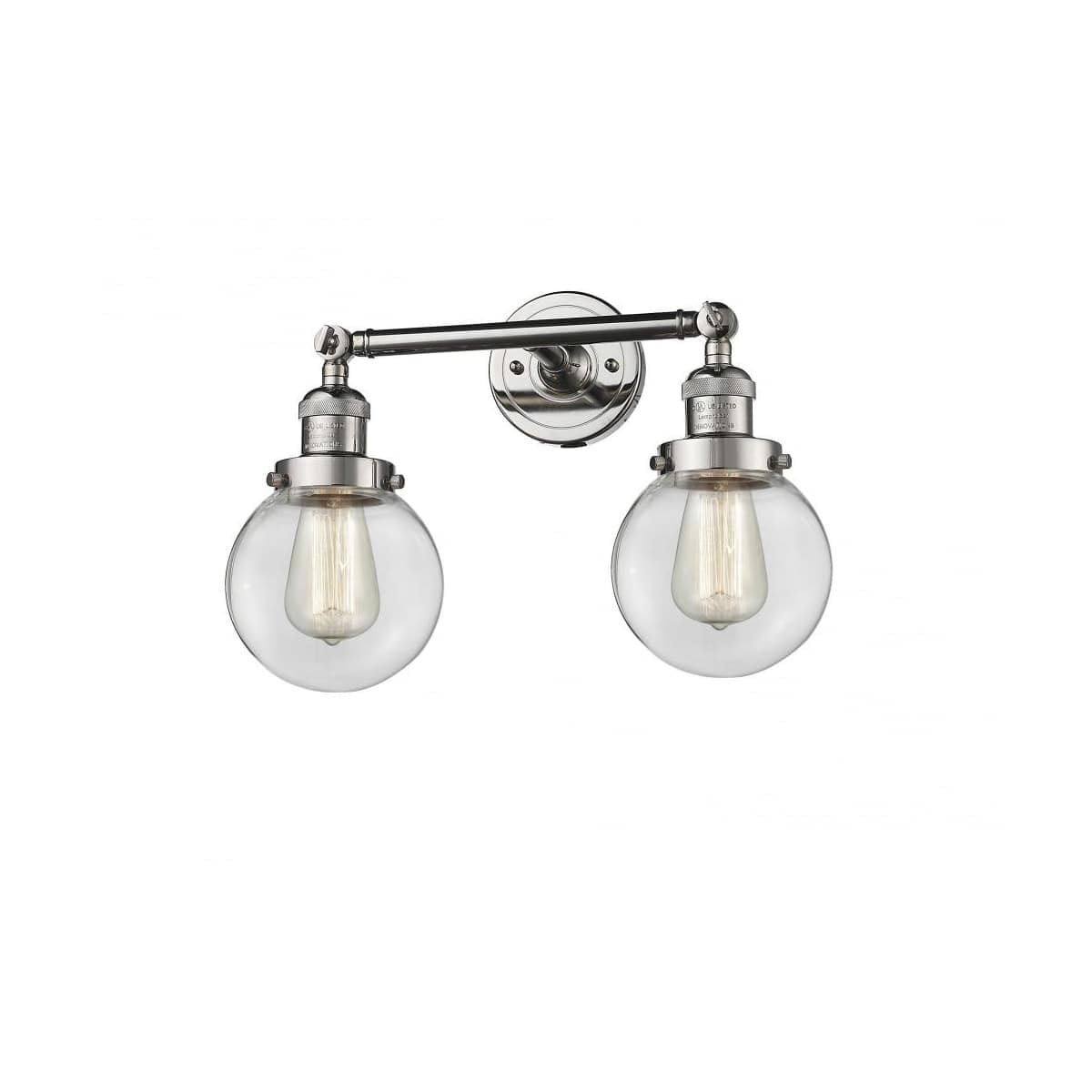 Innovations Lighting  208-PN-G202-6 Franklin Restoration Beacon Bathroom Vanity Light Polished Nickel
