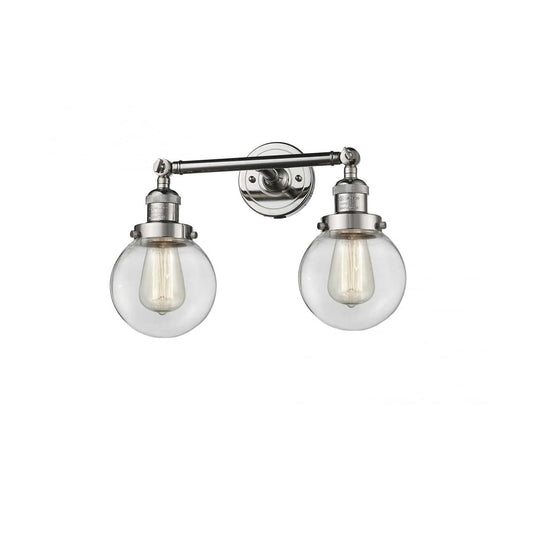 Innovations Lighting  208-PN-G202-6 Franklin Restoration Beacon Bathroom Vanity Light Polished Nickel