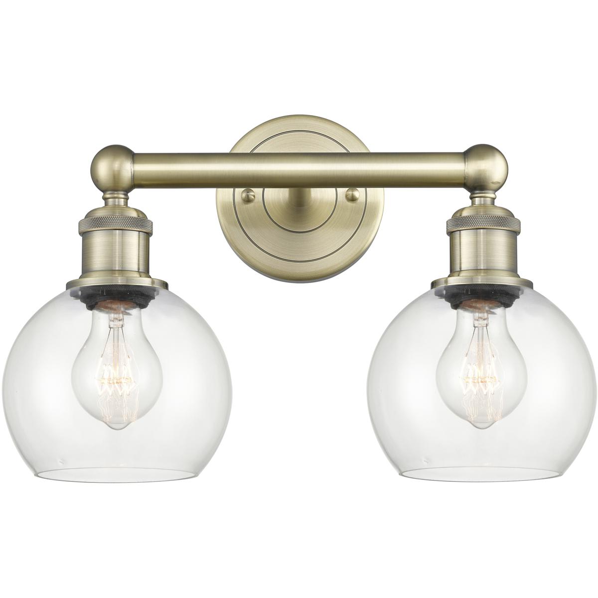 Innovations Lighting  616-2W-AB-G122-6 Athens Bathroom Vanity Light Antique Brass