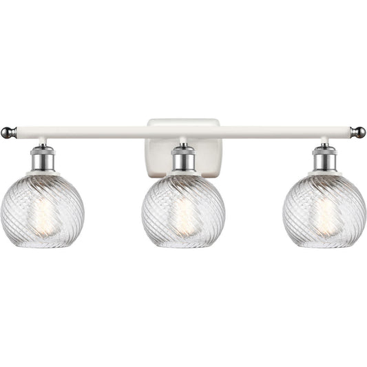 Innovations Lighting  516-3W-WPC-G1213-6-LED Ballston Small Deco Swirl Bathroom Vanity Light