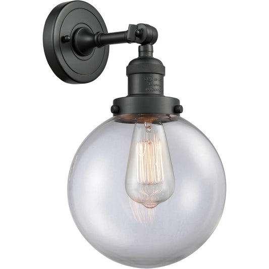 Innovations Lighting  203-BK-G202-8-LED Franklin Restoration Large Beacon Wall Sconce Matte Black