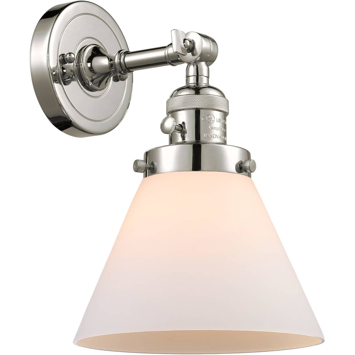 Innovations Lighting  203SW-PN-G41-LED Franklin Restoration Large Cone Wall Sconce Polished Nickel