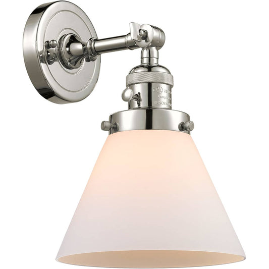 Innovations Lighting  203SW-PN-G41-LED Franklin Restoration Large Cone Wall Sconce Polished Nickel