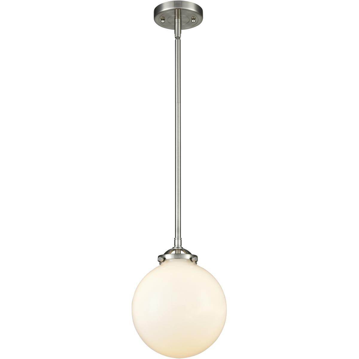 Innovations Lighting  284-1S-SN-G201-8-LED Nouveau Beacon Mini Pendant Brushed Satin Nickel