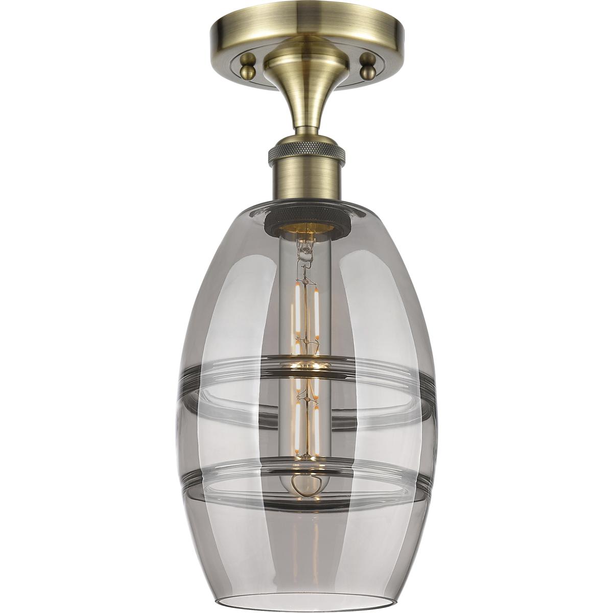 Innovations Lighting  516-1C-AB-G557-6SM Ballston Vaz Semi-Flush Mount Antique Brass