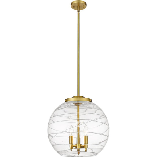 Innovations Lighting  221-3S-SG-G1213-16-LED Ballston Athens Deco Swirl Pendant Satin Gold