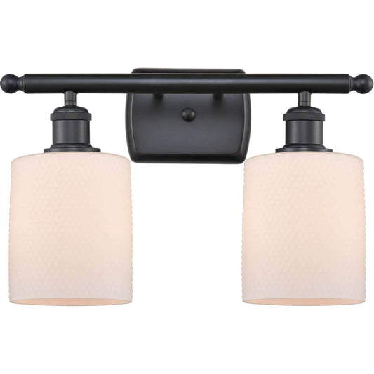 Innovations Lighting  516-2W-BK-G111 Ballston Cobbleskill Bathroom Vanity Light Matte Black