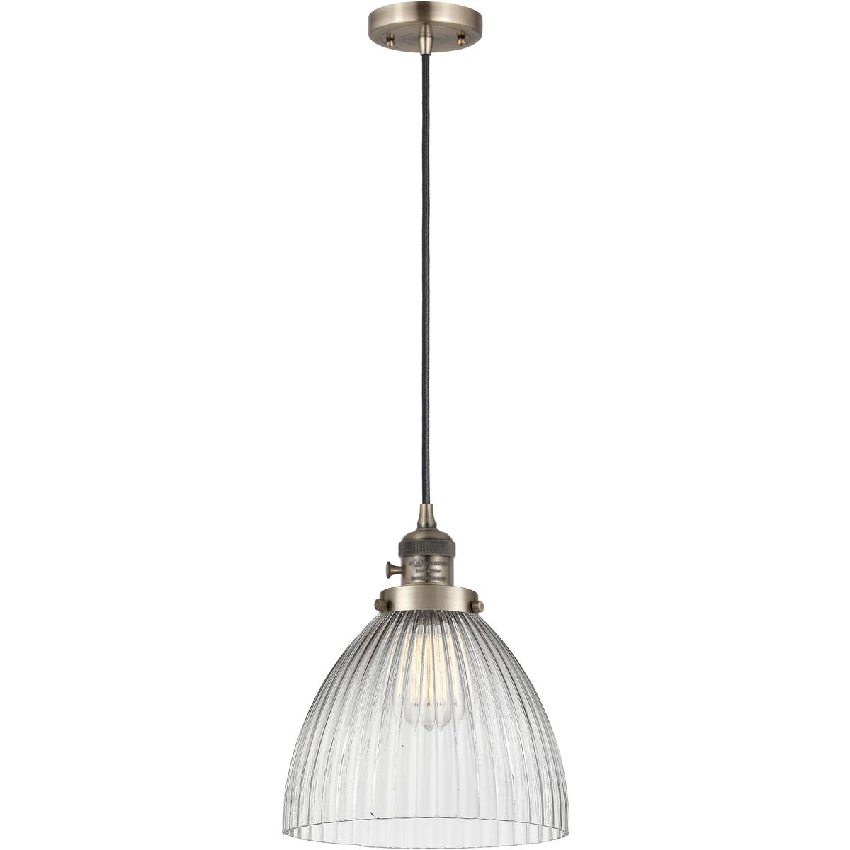 Innovations Lighting  201CSW-AB-G222 Franklin Restoration Seneca Falls Mini Pendant Antique Brass