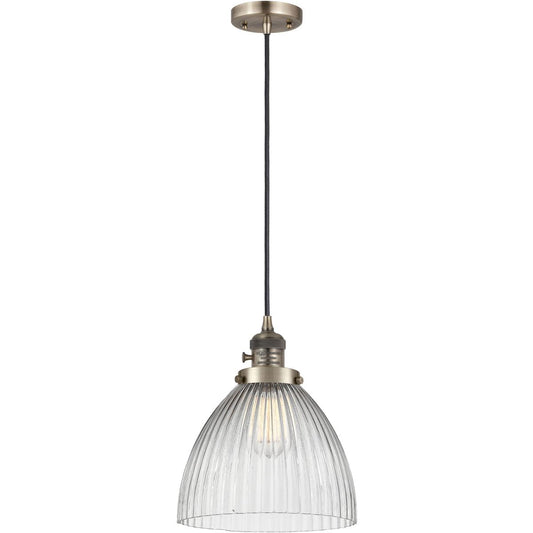 Innovations Lighting  201CSW-AB-G222 Franklin Restoration Seneca Falls Mini Pendant Antique Brass