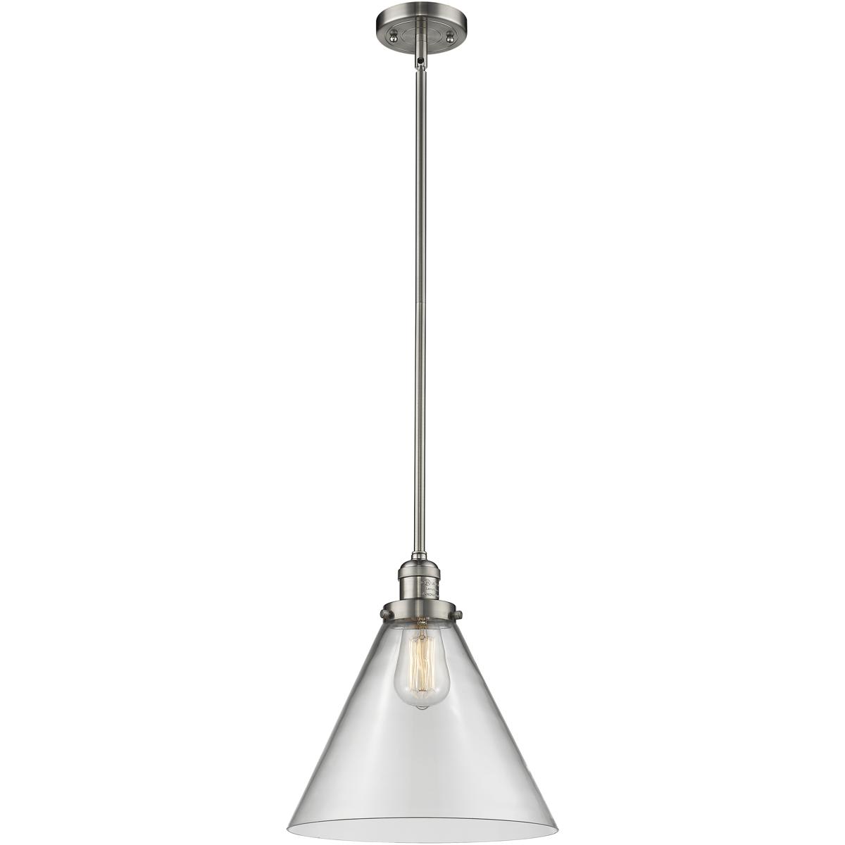 Innovations Lighting  201S-SN-G42-L-LED Franklin Restoration Cone Mini Pendant Brushed Satin Nickel