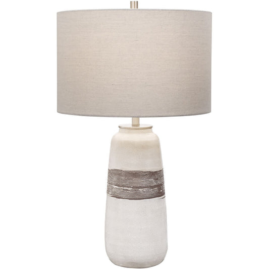 Uttermost  28392-1 Comanche Table Lamp Off-White Crackle with Distressed Rust Brown