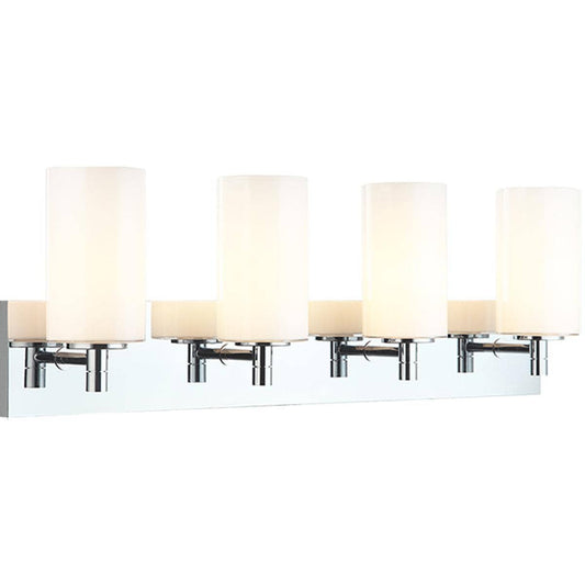Matteo  Lighting S04904CHOP Candela Wall Sconce Wall Light in Chrome and Opal Glass