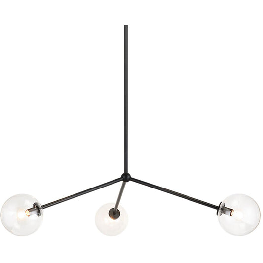 Matteo  Lighting C81703BKCL Novo 3 Light 3113 inch Black Pendant Ceiling Light in Black and Clear