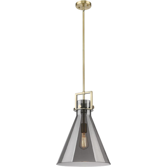 Innovations Lighting  411-1SL-BB-G411-14SM Downtown Urban Newton Cone Pendant Brushed Brass