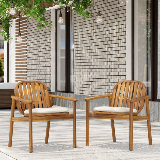 Tatayosi Comfortable Meja Dining Chair With Cushion Set Of 2 Featuring Ergonomic Design For Poolside Lounging