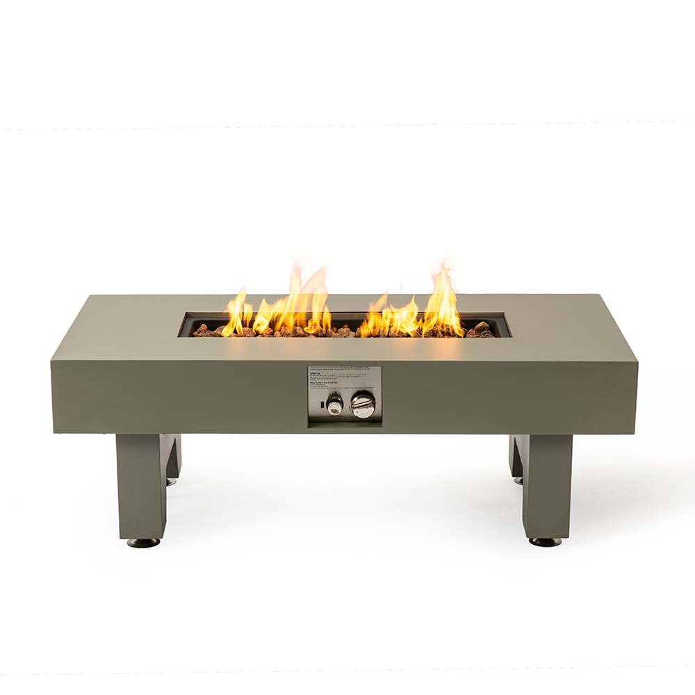 JUJABU Grey 42inch 50000 BTU Iron Fire Pit Table for Outside