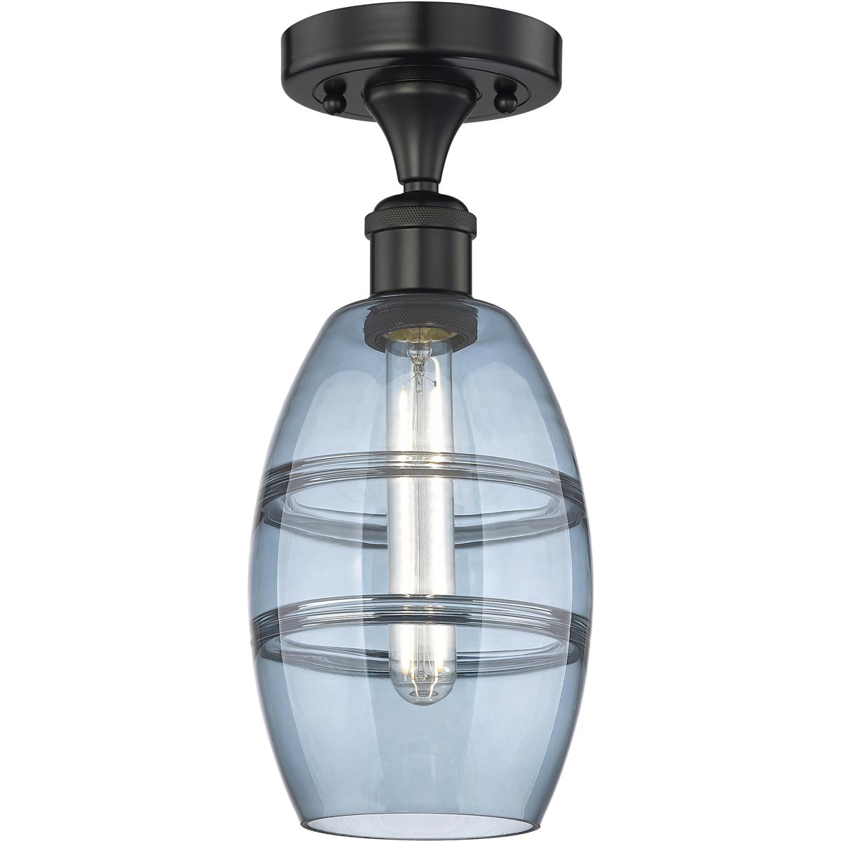 Innovations Lighting  616-1F-BK-G557-6BL Edison Vaz Semi-Flush Mount Matte Black