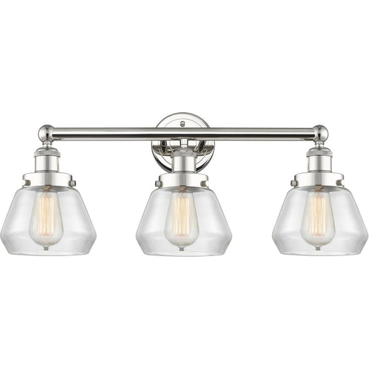 Innovations Lighting  616-3W-PN-G172 Fulton Bathroom Vanity Light Polished Nickel