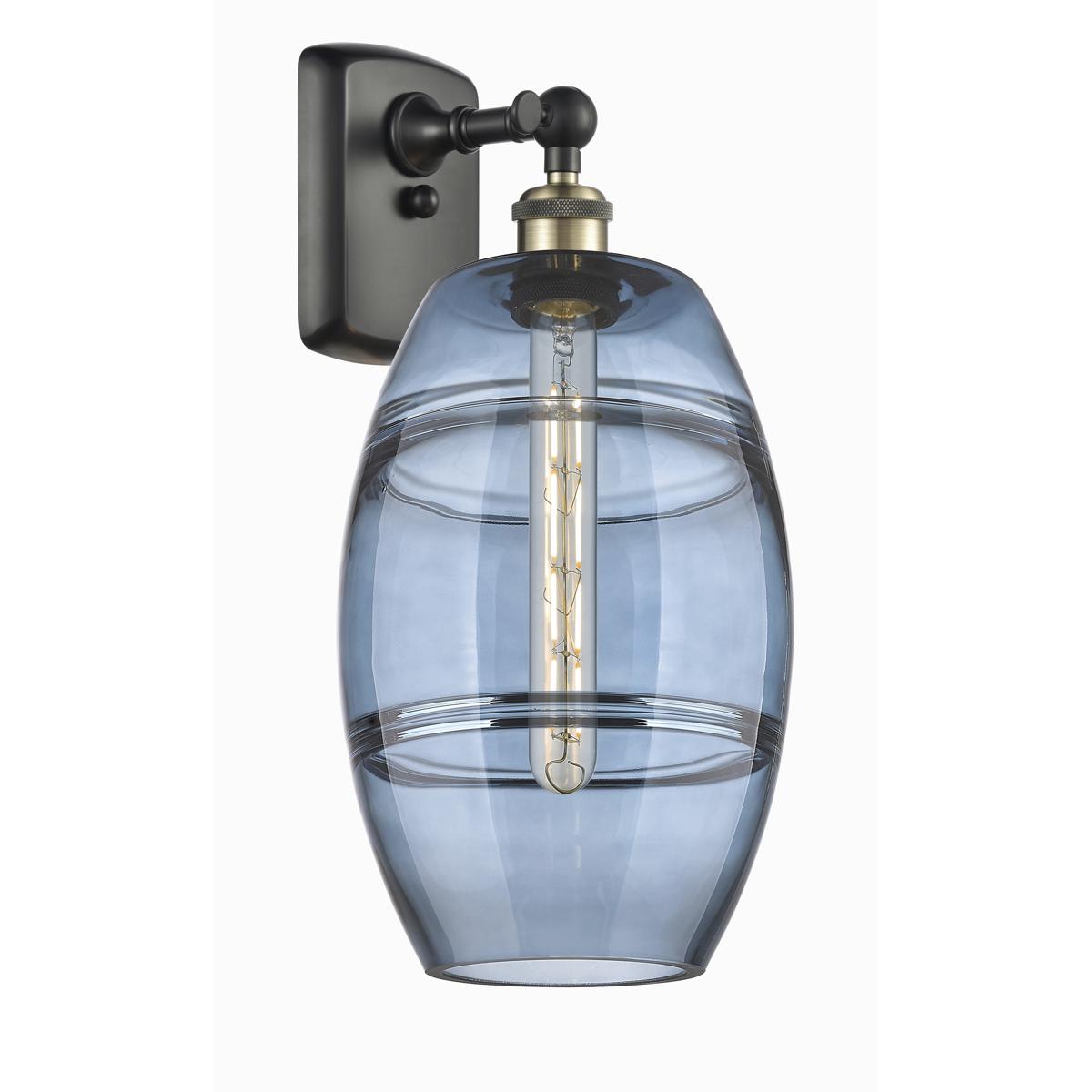 Innovations Lighting  516-1W-BAB-G557-8BL Ballston Vaz Wall Sconce Black Antique Brass