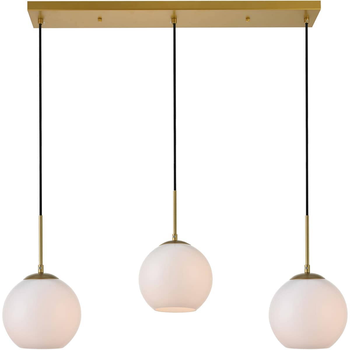 Elegant Lighting Living District LD2237BR Baxter 3 Light 36 inch Brass Pendant Ceiling Light