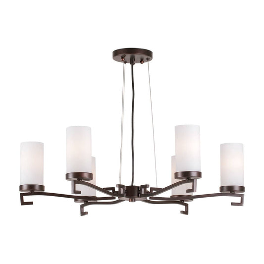 Forte Lighting  2592-06-32 Signature 6 Light 2775 inch Antique Bronze Chandelier Ceiling Light