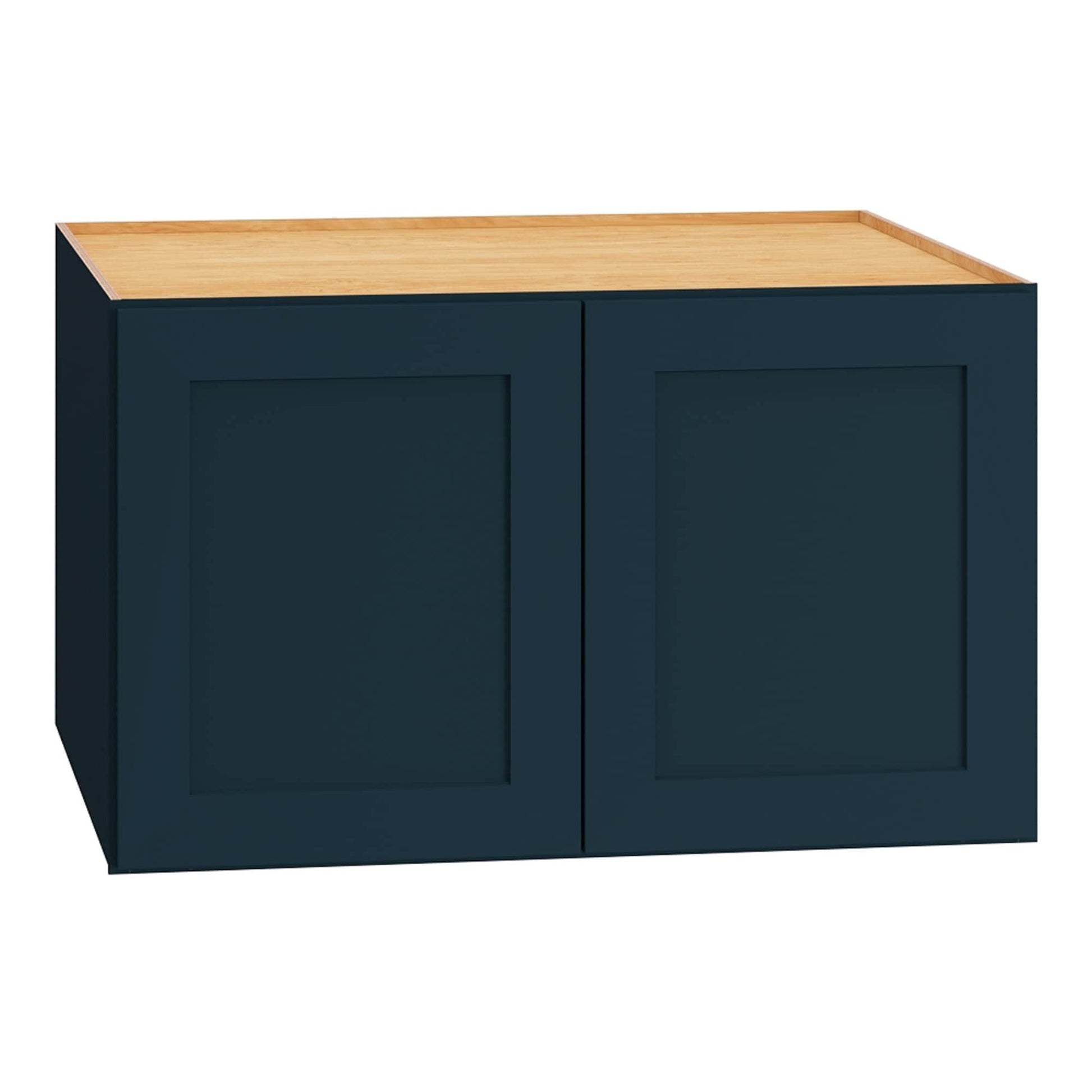 Diamond Express Jamestown 30-in W x 18-in H x 24-in D Regatta Blue Wall Fully Assembled Plywood Cabinet Recessed Panel Shaker
